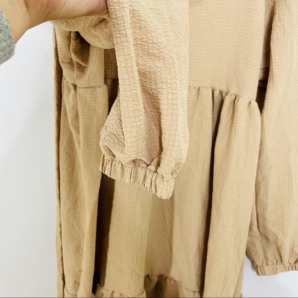 SUCREFAS Apricot Tiered Boho Dress with Back Cutout & Tie - Size M/L - Picture 5 of 16